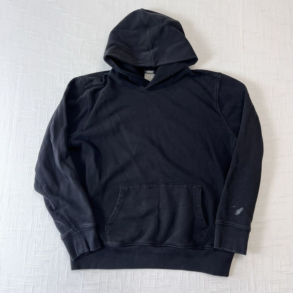 Y2K Gap Blank Hoodie Sweatshirt Boxy L Vtg Black Plain Essential Skater Grunge